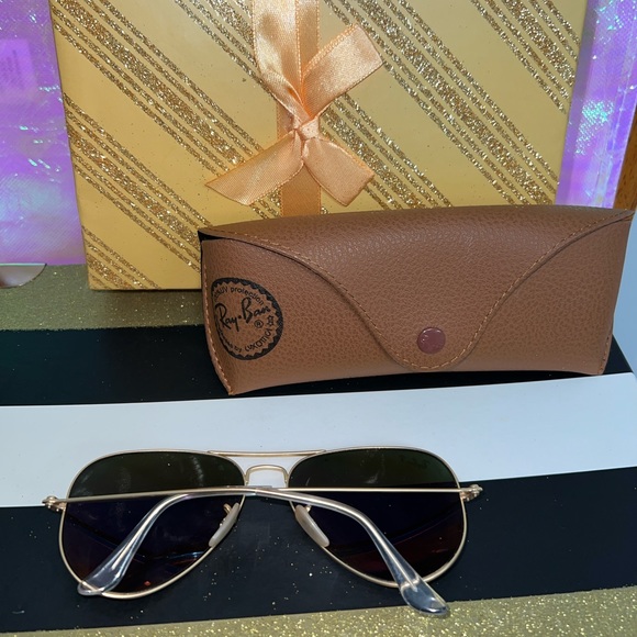 Ray Ban P sunglasses aviator women’s men’s unisex gold metal frame with case - Picture 2 of 11